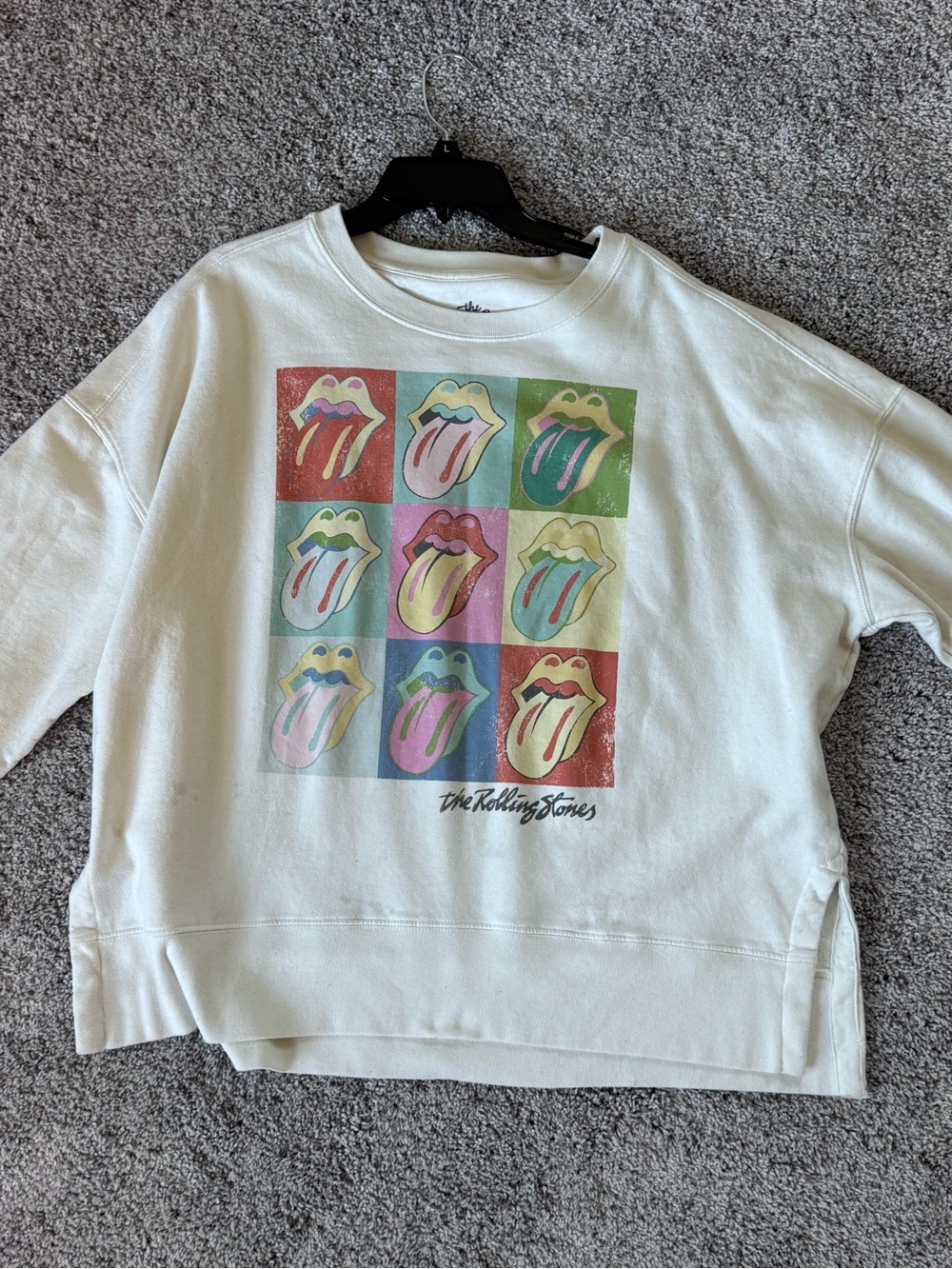 The Rolling Stones White Graphic Pullover Sweatshirt